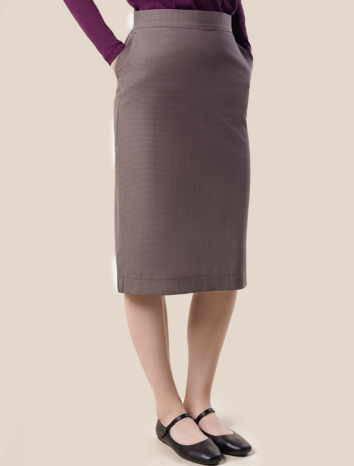 картинка Юбка женская коричневый-бежевый магазин Одежда+ являющийся официальным дистрибьютором в России 