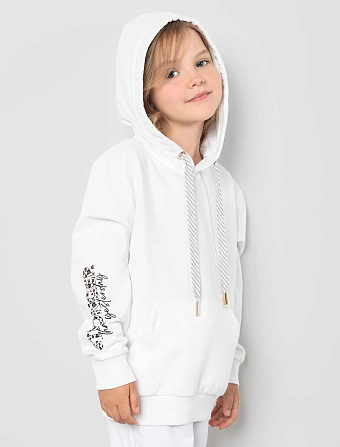 картинка Джемпер для девочки белый магазин Одежда+ являющийся официальным дистрибьютором в России 