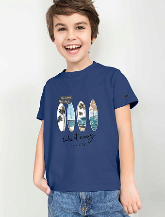 картинка Футболка для мальчика синий_serf магазин Одежда+ являющийся официальным дистрибьютором в России 