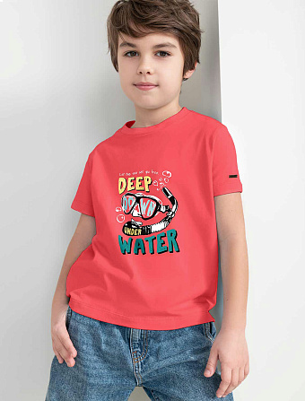картинка Футболка для мальчика коралловый_deep_water магазин Одежда+ являющийся официальным дистрибьютором в России 